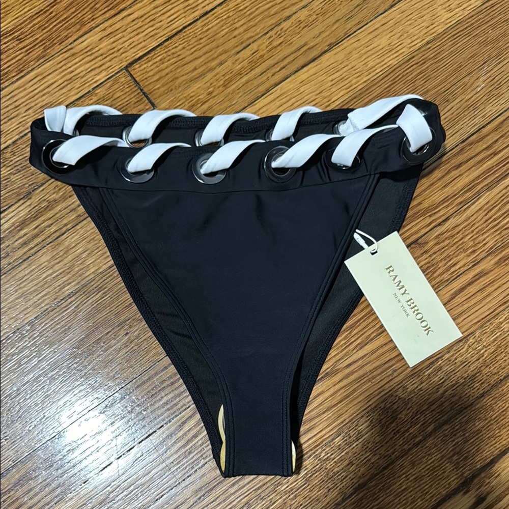 Ramy brook luvenia bikini bottom XS black and white